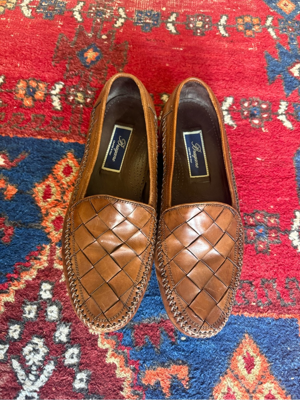 Men’s Bragano Woven Leather Loafer/Dress Shoes in Brown